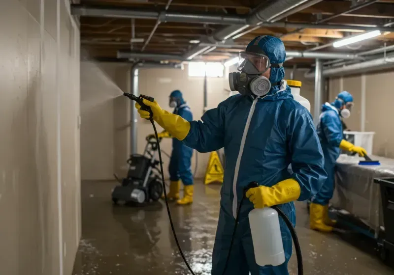 Basement Sanitization and Antimicrobial Treatment process in Dobson, NC