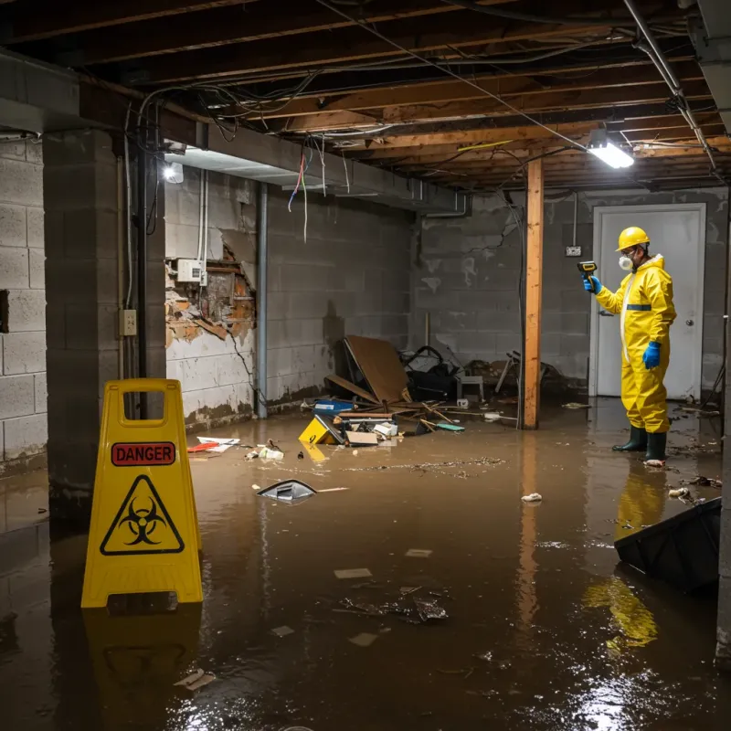 Flooded Basement Electrical Hazard in Dobson, NC Property