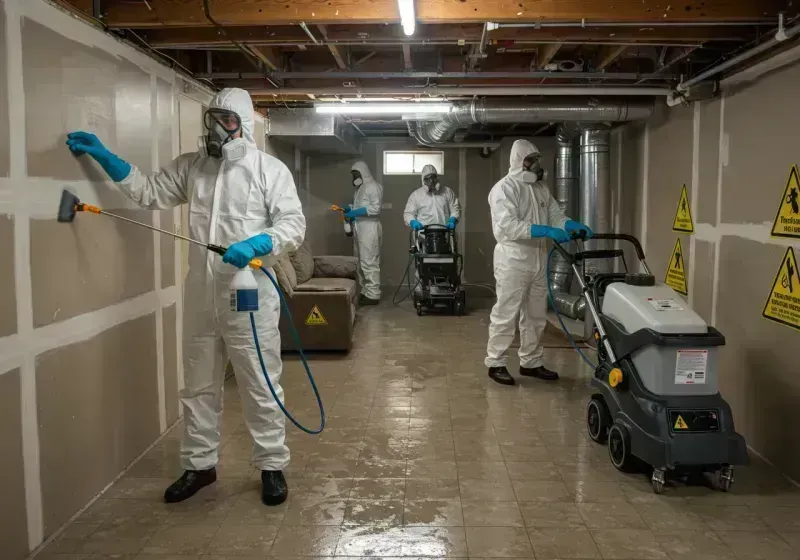 Basement Moisture Removal and Structural Drying process in Dobson, NC